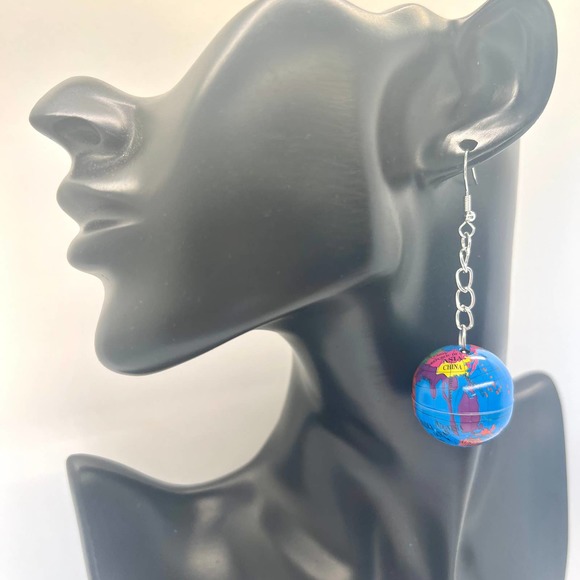 Globe Earrings - Earth Earrings - Planet Earrings - Space Earrings - Clarissa - Picture 9 of 11